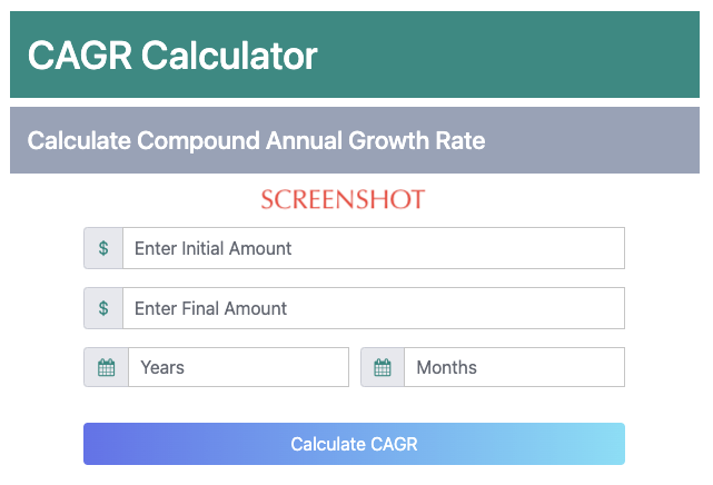 CAGR Calculator: Calculate CAGR Online